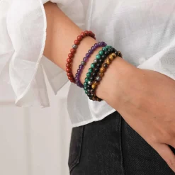 Femme Luzaka Bracelets<Bracelet Pierres Jaspe rouge 6mn