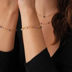 Femme Luzaka Bracelets<Bracelet Pierres multicolores acier doré or