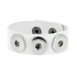 Luzaka Bijoux Snap<Bracelet Snap Cuero blanc