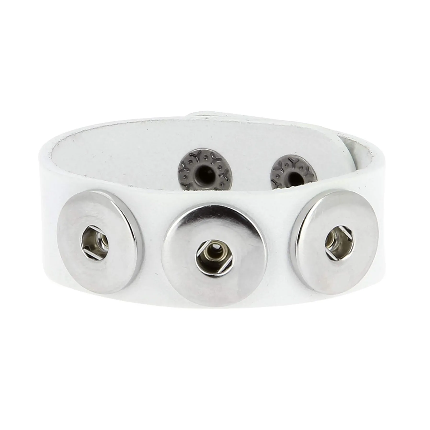 Luzaka Bijoux Snap<Bracelet Snap Cuero blanc