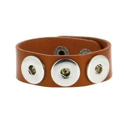 Luzaka Bijoux Snap<Bracelet Snap Cuero marron