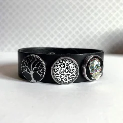 Luzaka Bijoux Snap<Bracelet Snap Cuero noir