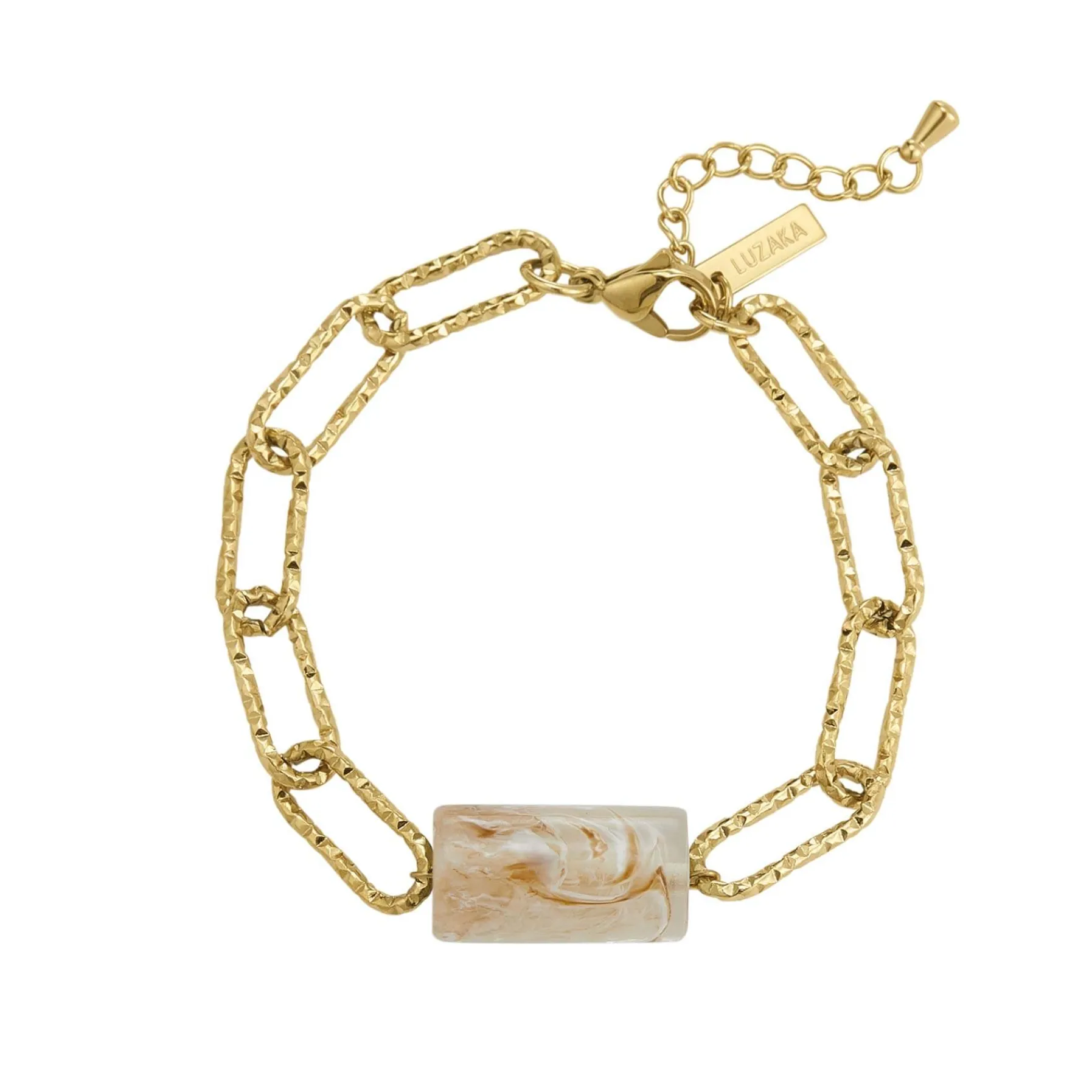 Femme Luzaka Bracelets<Bracelet Topia blanc acier doré or
