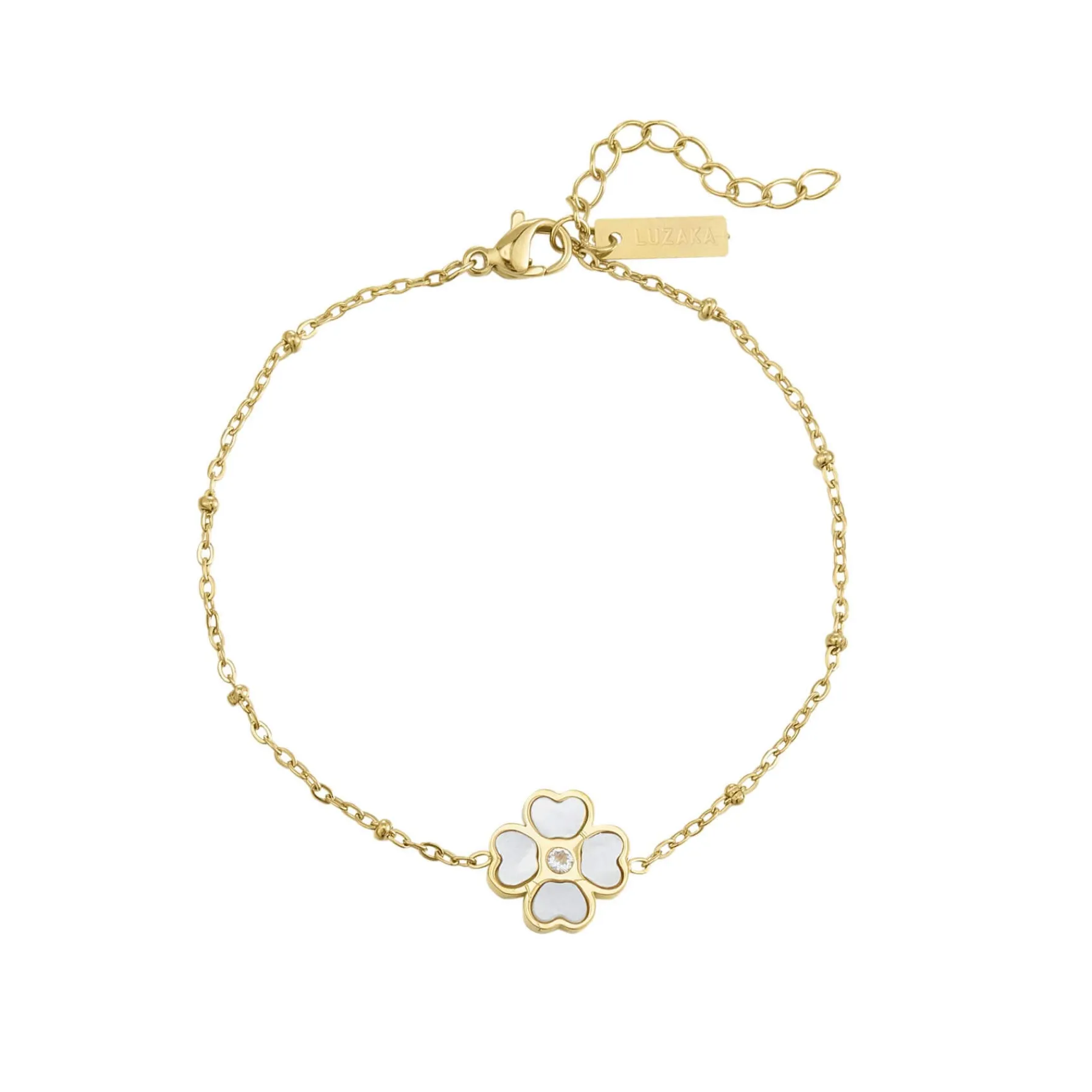 Femme Luzaka Bracelets<Bracelet Trefle blanc acier doré or
