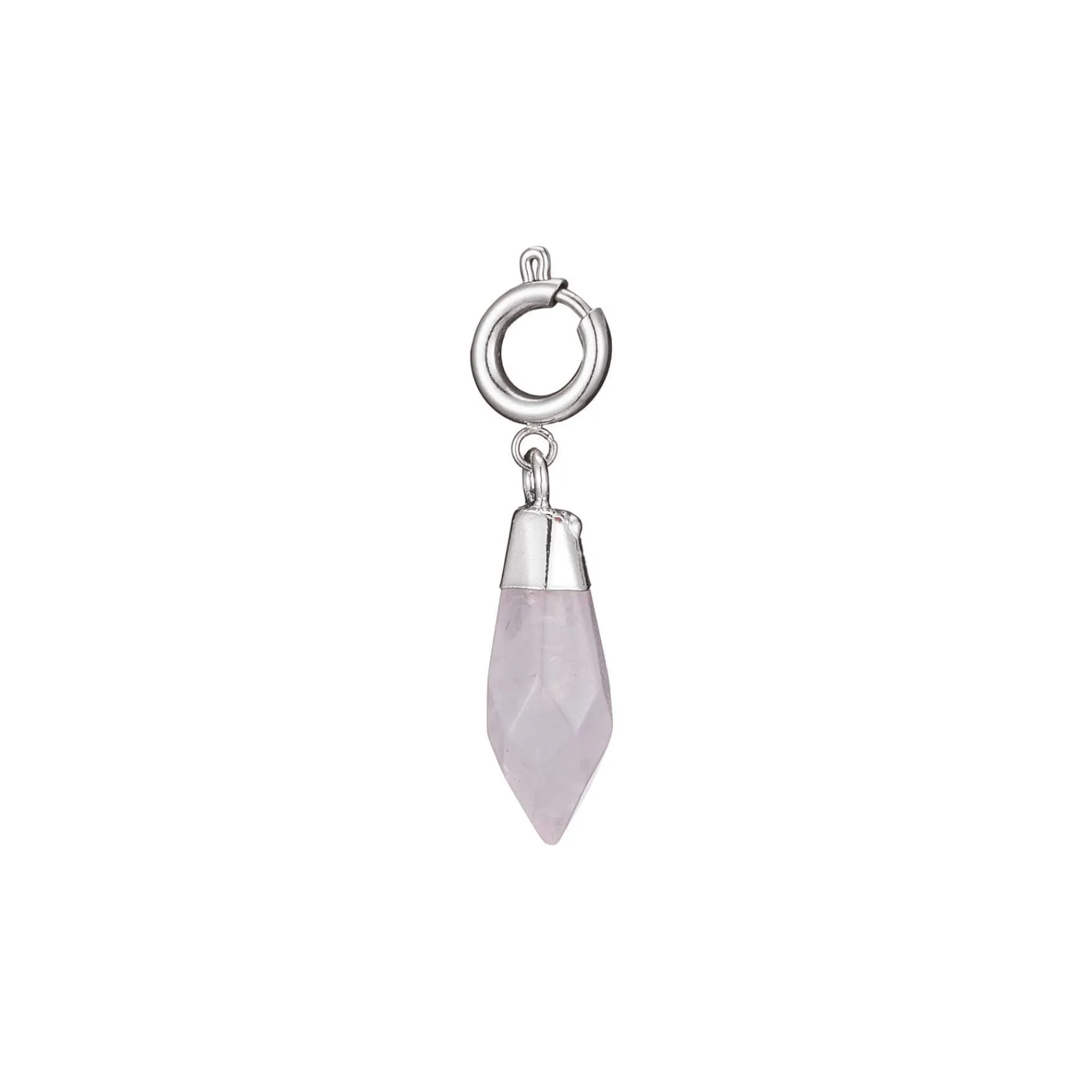 Luzaka Luzacharms<Charm acier pierre Quartz rose