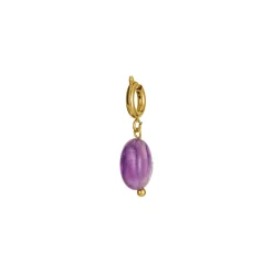Luzaka Luzacharms<Charm Améthyste acier doré or
