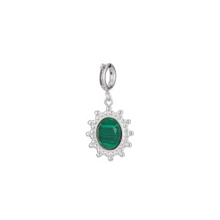 Luzaka Luzacharms<Charm Camée Malachite acier