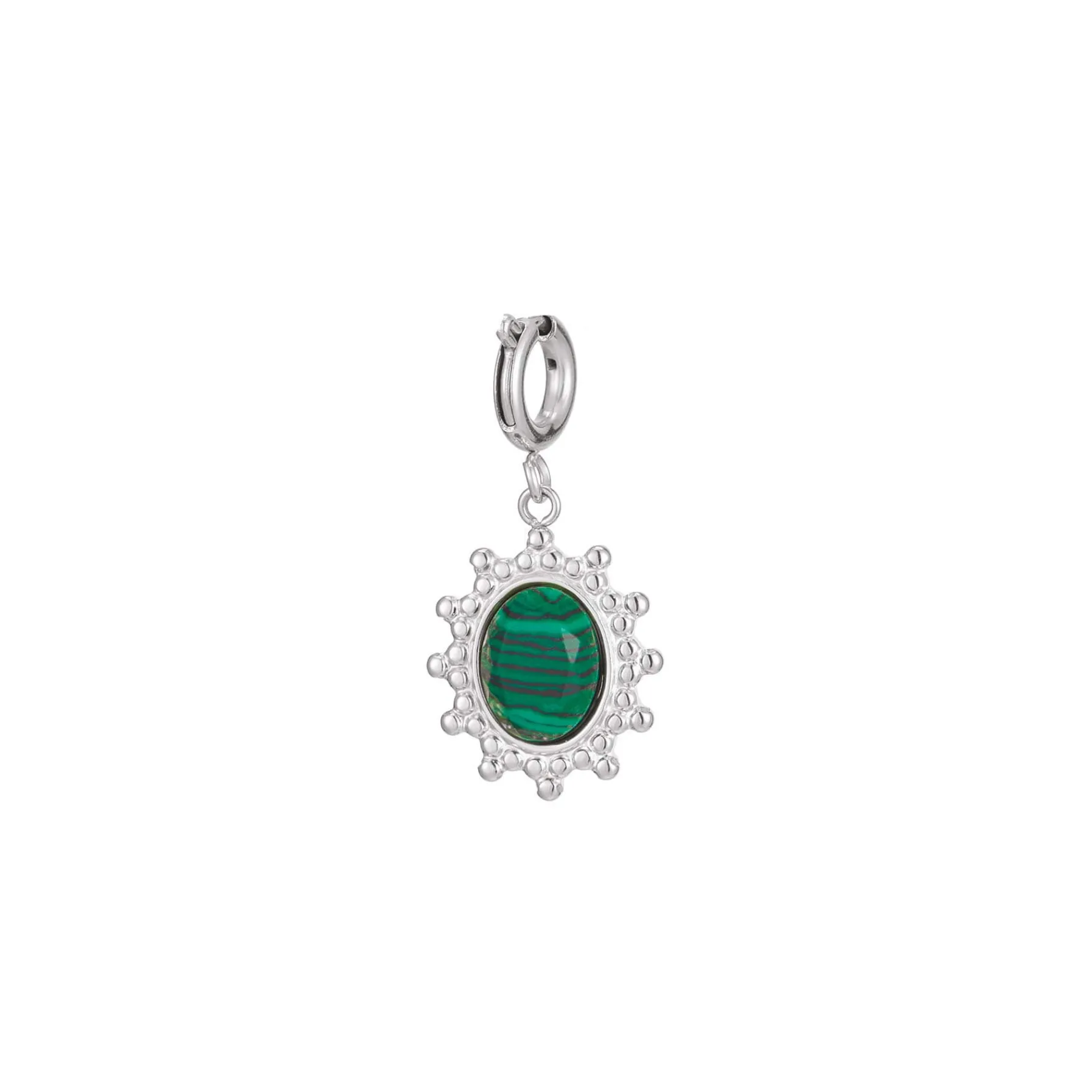 Luzaka Luzacharms<Charm Camée Malachite acier