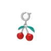 Luzaka Luzacharms<Charm Cerise acier argenté