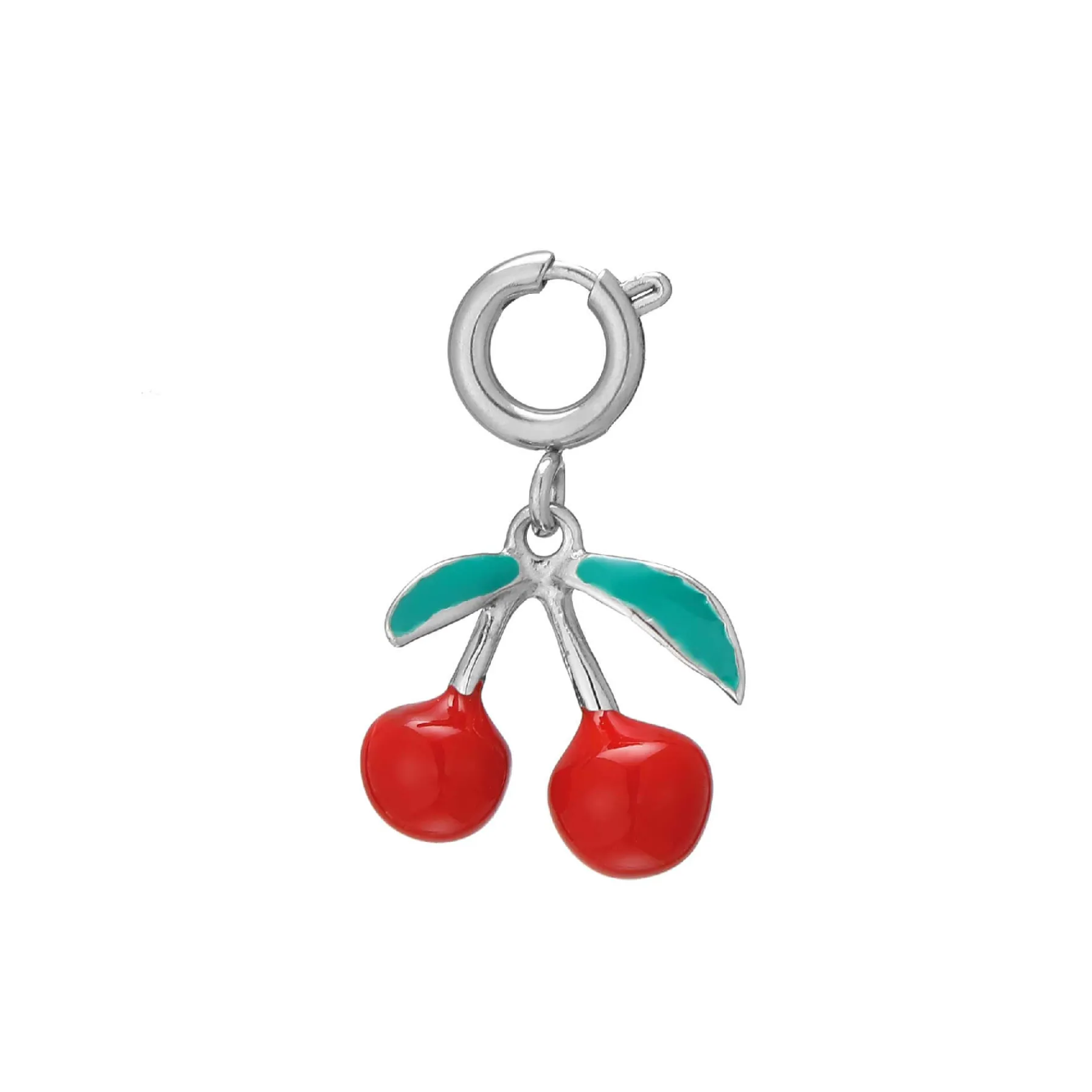 Luzaka Luzacharms<Charm Cerise acier argenté