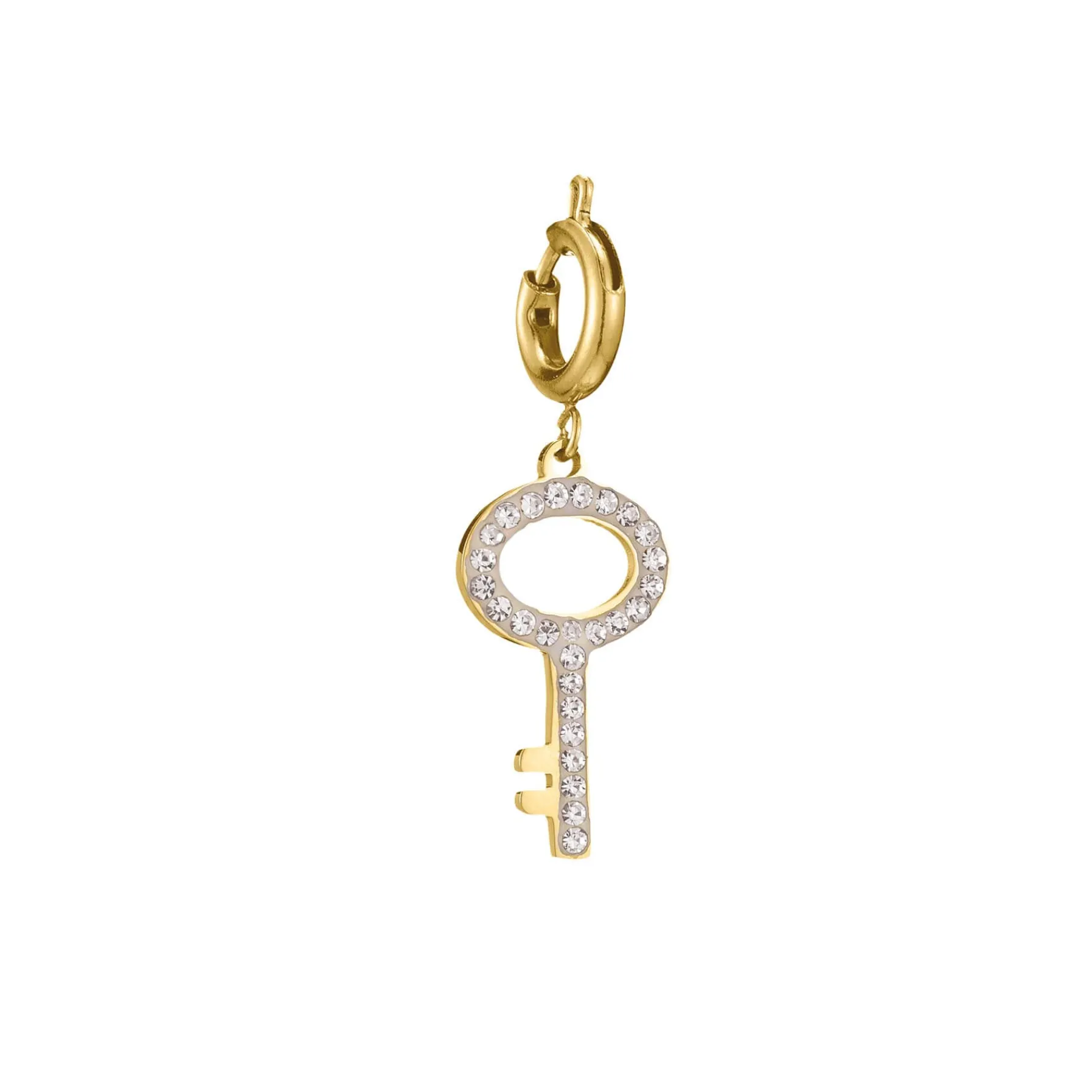 Luzaka Luzacharms<Charm Clef zircons acier doré or