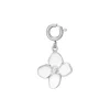 Luzaka Luzacharms<Charm Fleur blanche acier argenté