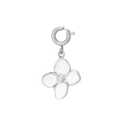 Luzaka Luzacharms<Charm Fleur blanche acier argenté