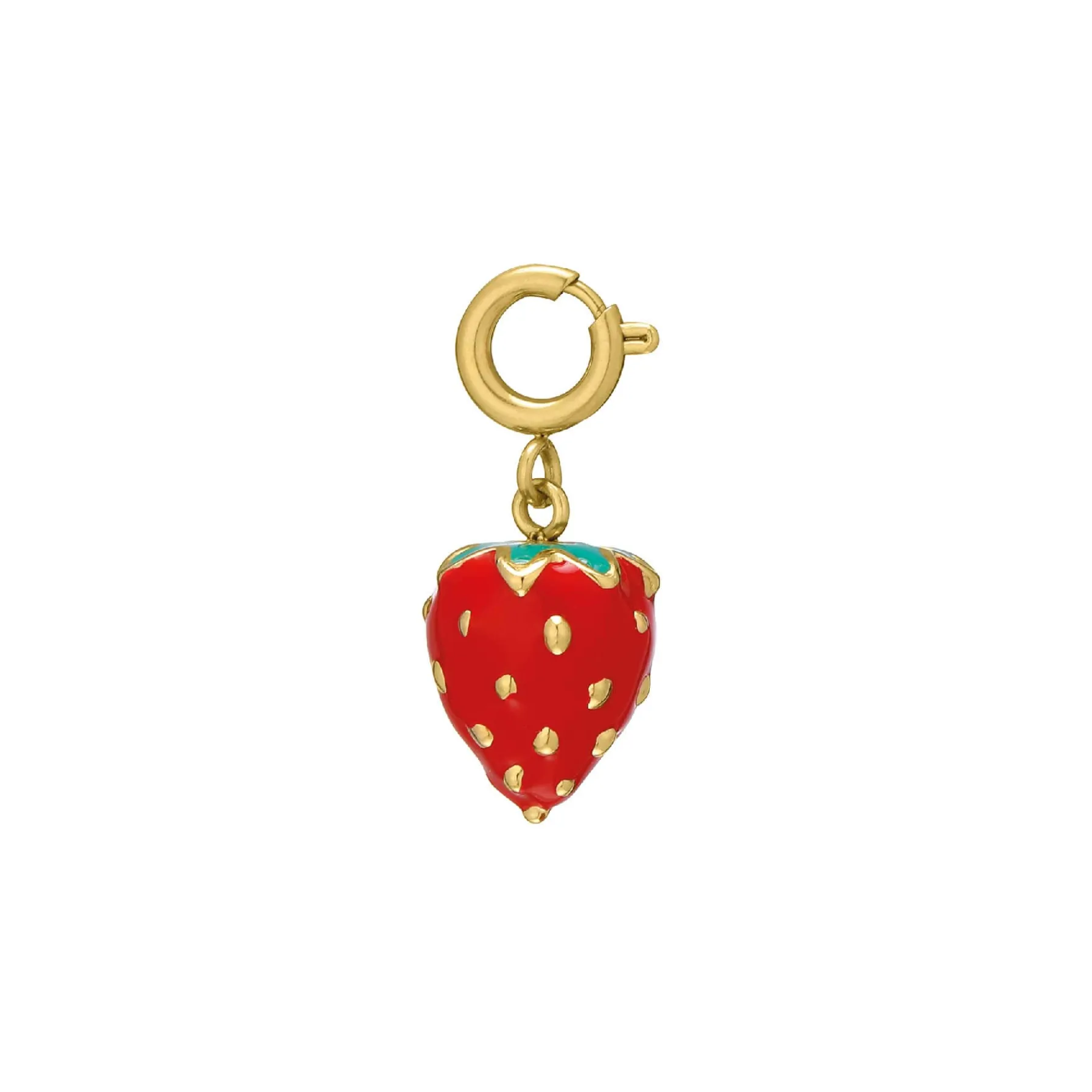 Luzaka Luzacharms<Charm fraise acier doré or