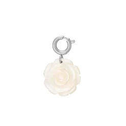 Luzaka Luzacharms<Charm Rose nacre acier argenté