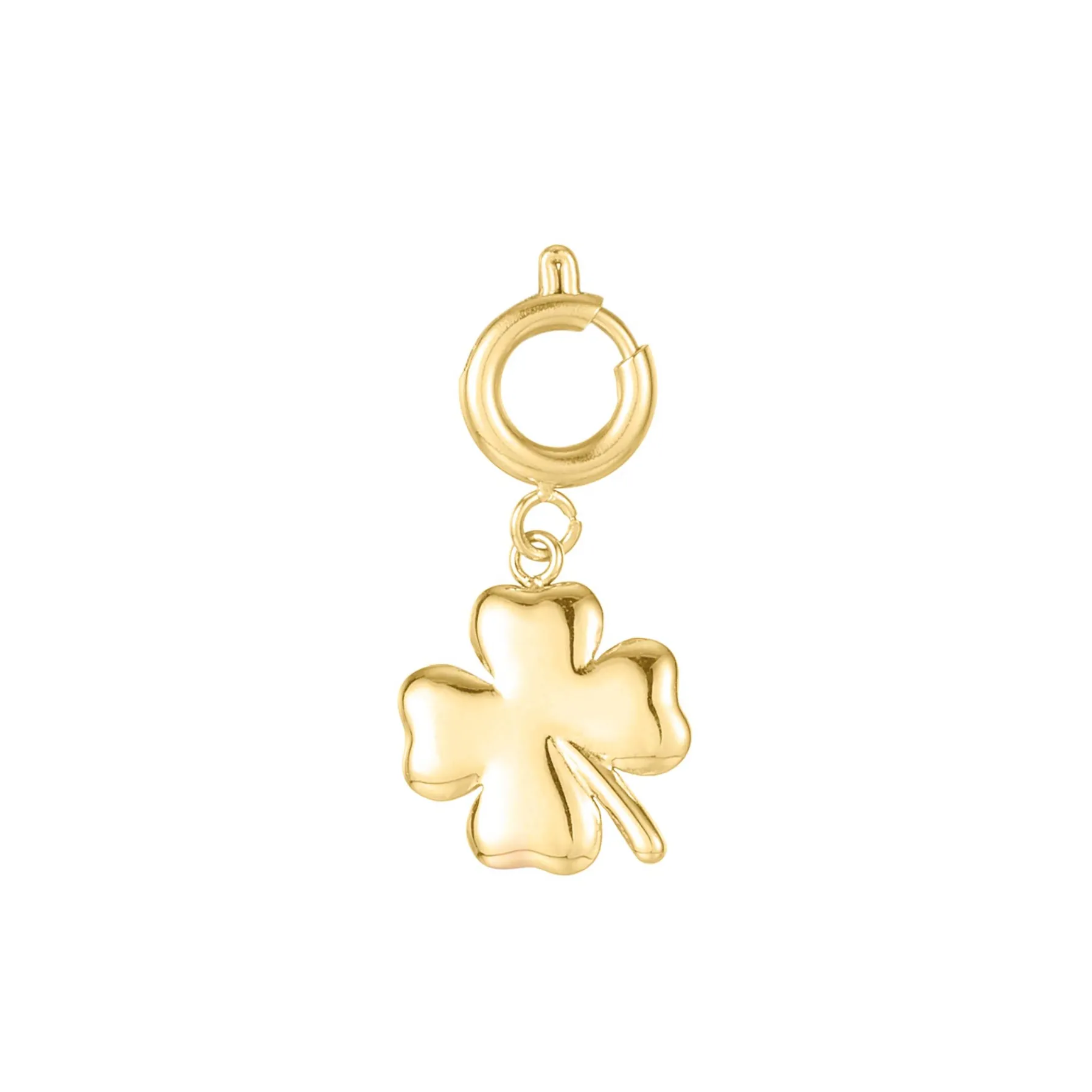 Luzaka Luzacharms<Charm Trefle acier doré or