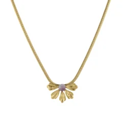 Femme Luzaka Colliers<Collier Amélie acier doré or pierre Améthyste