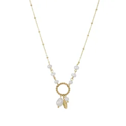 Femme Luzaka Colliers<Collier Anais acier doré or nacre