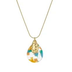 Femme Luzaka Colliers<Collier Automne vert acier doré or