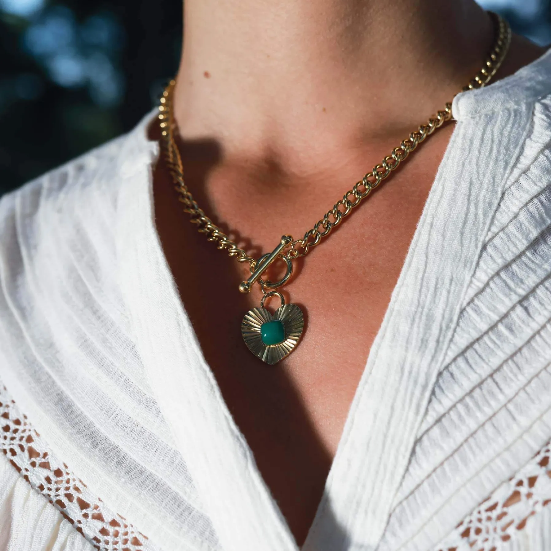 Femme Luzaka Colliers<Collier Bianca acier doré or