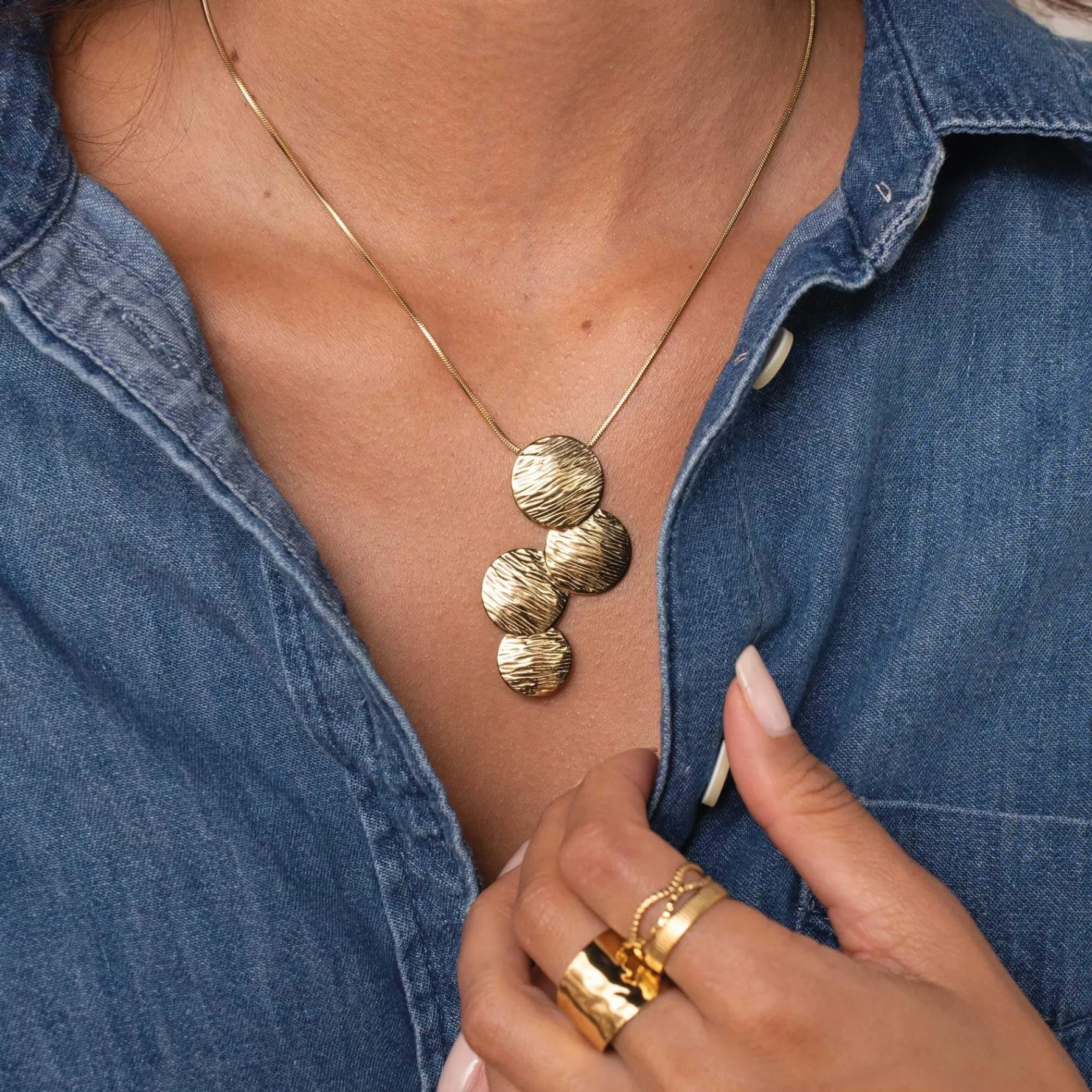 Femme Luzaka Colliers<Collier Bloom acier doré or