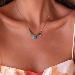 Femme Luzaka Colliers<Collier Cancun Pierres Apatite bleue