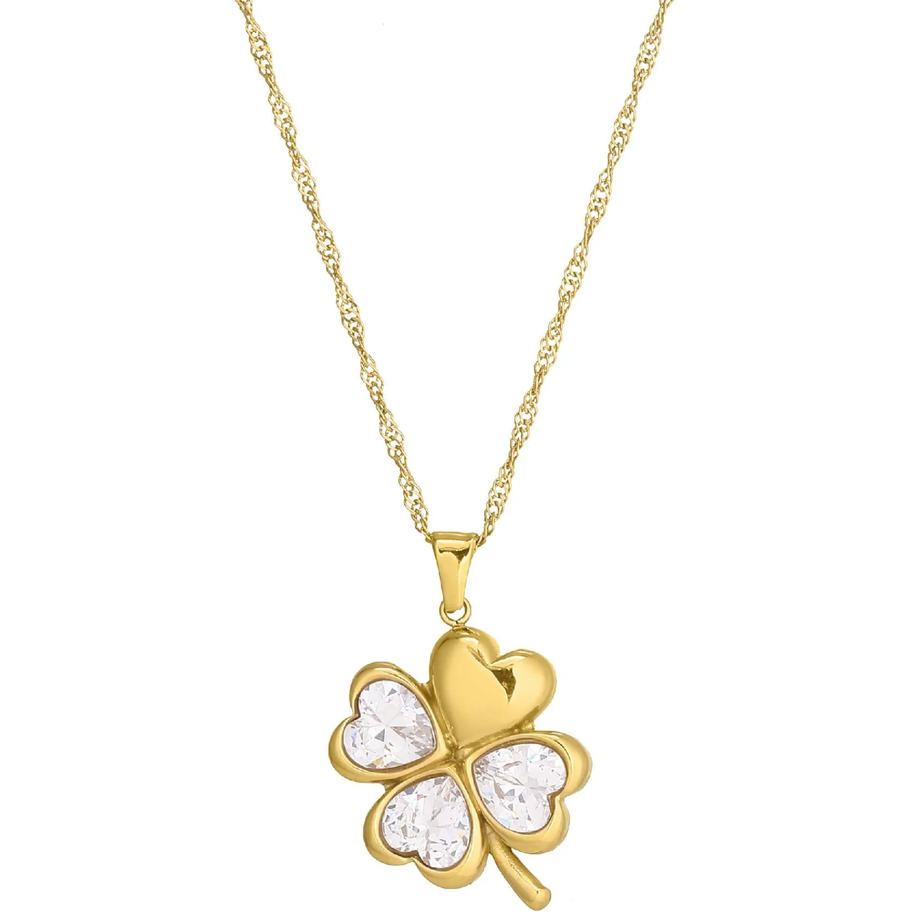 Femme Luzaka Colliers<Collier Chance acier doré or et zircons