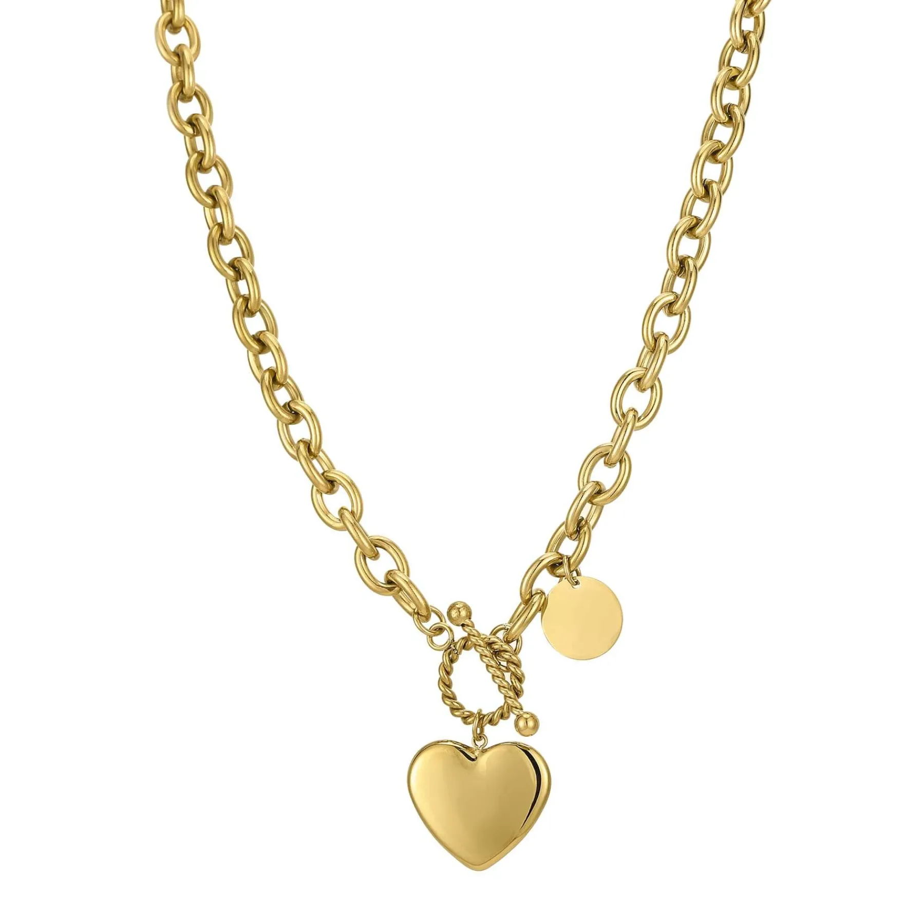 Femme Luzaka Colliers<Collier Corazon acier doré or