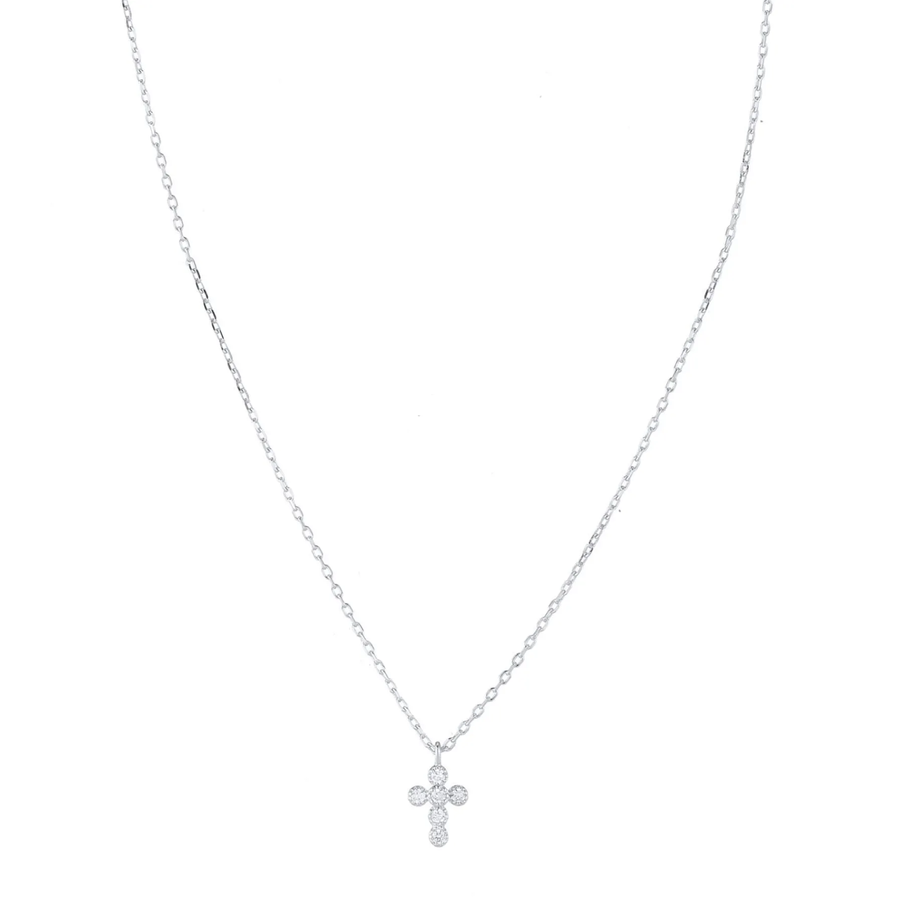 Femme Luzaka Colliers<Collier Croix 2 Argent 925 rhodié