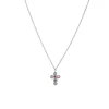 Femme Luzaka Colliers<Collier croix zircons multicolores acier