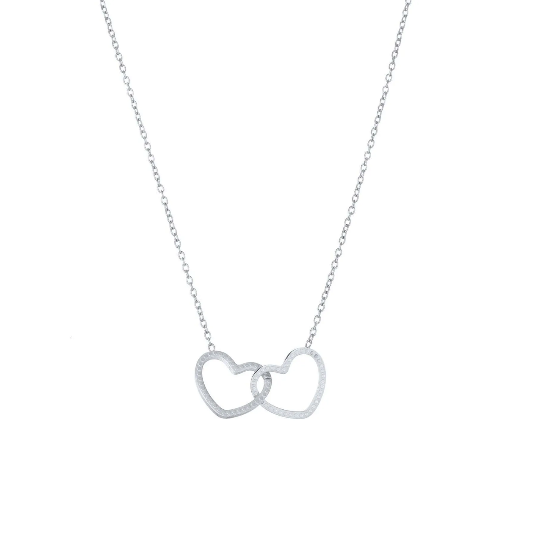 Femme Luzaka Colliers<Collier cœurs entrelacés acier argenté