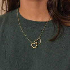 Femme Luzaka Colliers<Collier cœurs entrelacés acier doré or