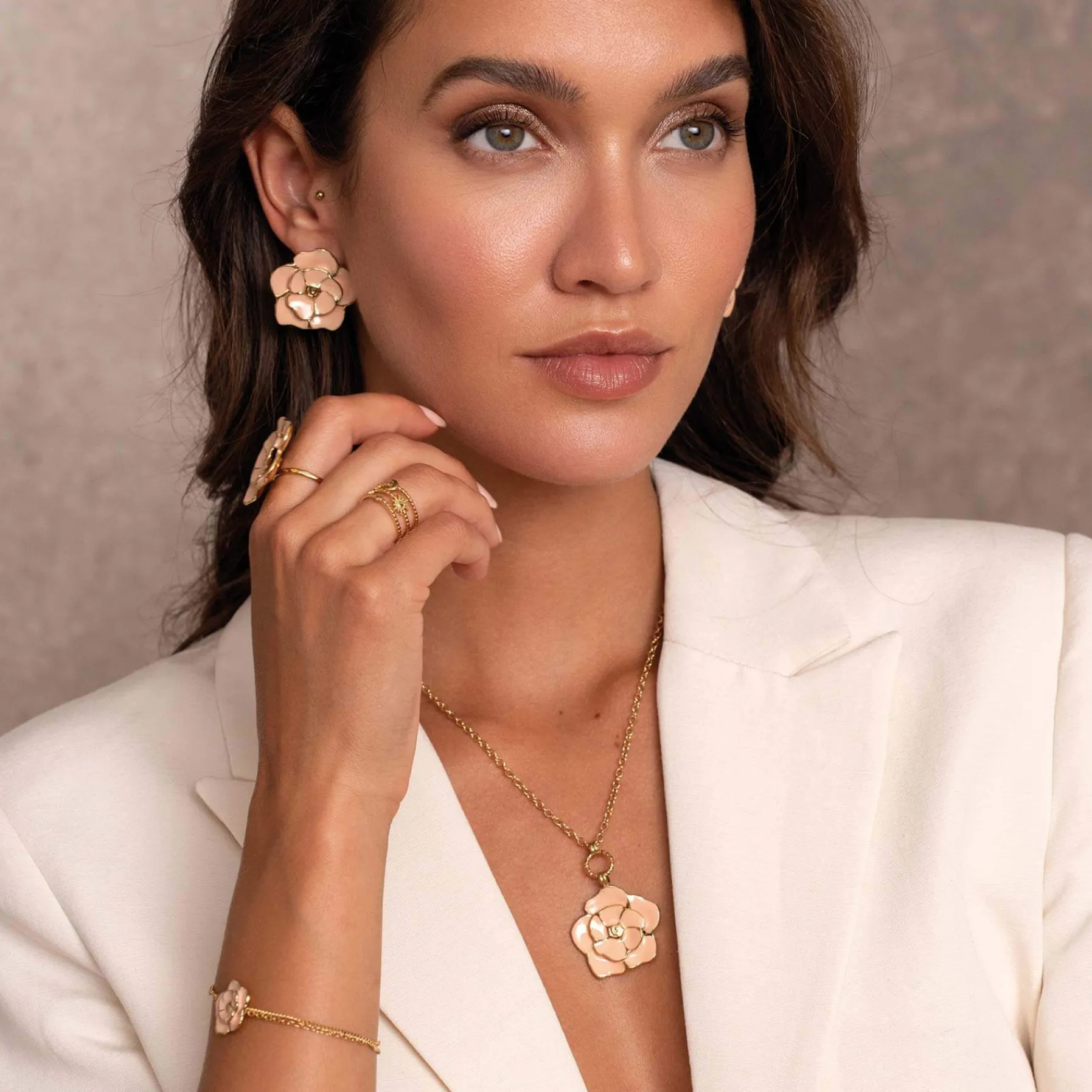 Femme Luzaka Colliers<Collier Eden rose acier doré or