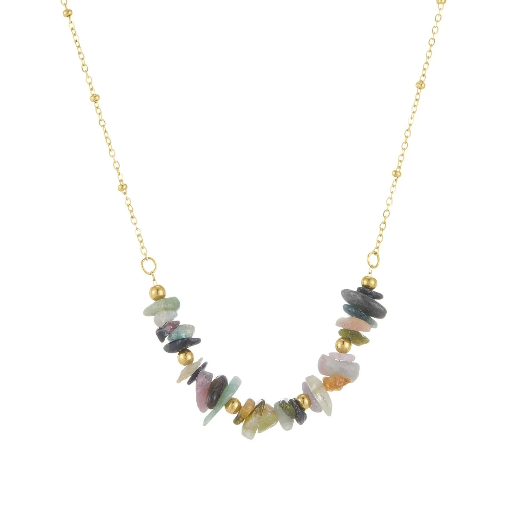 Femme Luzaka Colliers<Collier Flavie acier doré or et pierres