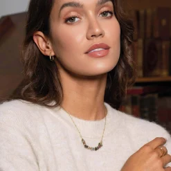 Femme Luzaka Colliers<Collier Flavie acier doré or et pierres
