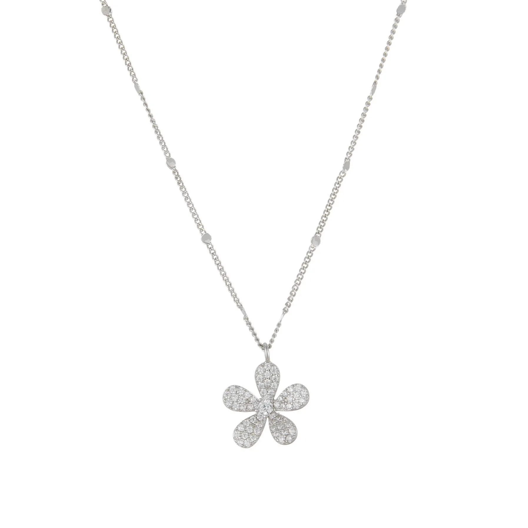 Femme Luzaka Colliers<Collier Flora zircons Argent 925 rhodié