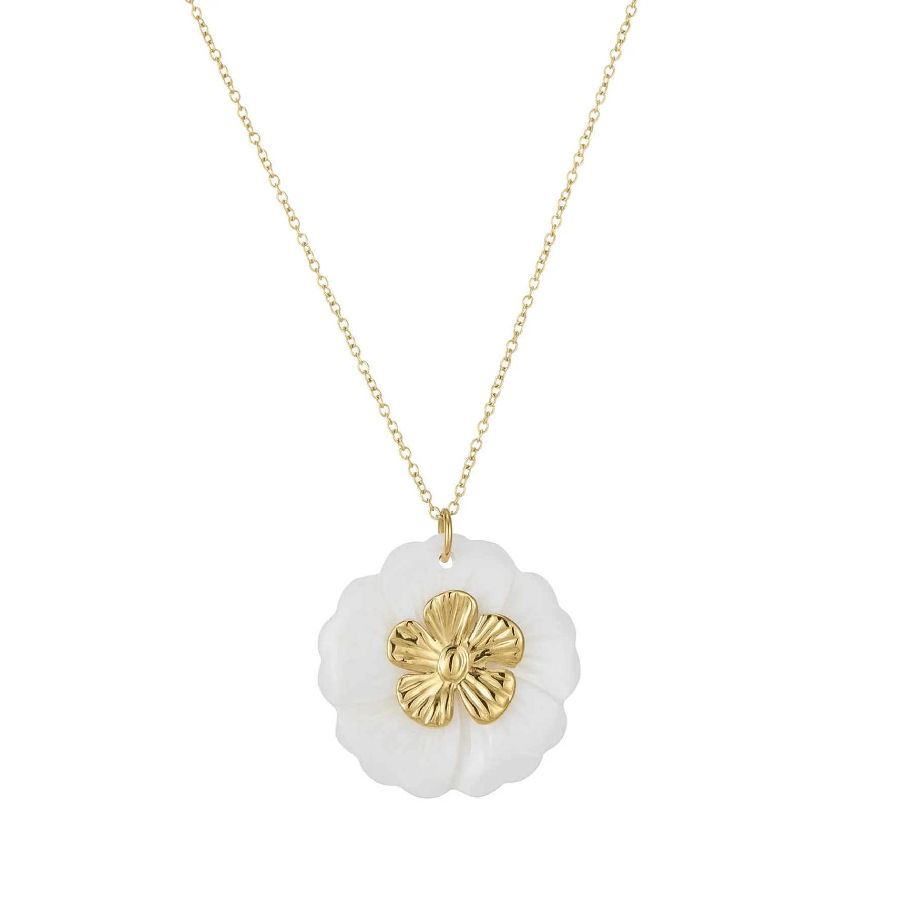 Femme Luzaka Colliers<Collier Florine acier doré or et nacre