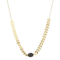 Femme Luzaka Colliers<Collier Foro doré Obsidienne