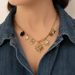 Femme Luzaka Colliers<Collier Helios acier doré or