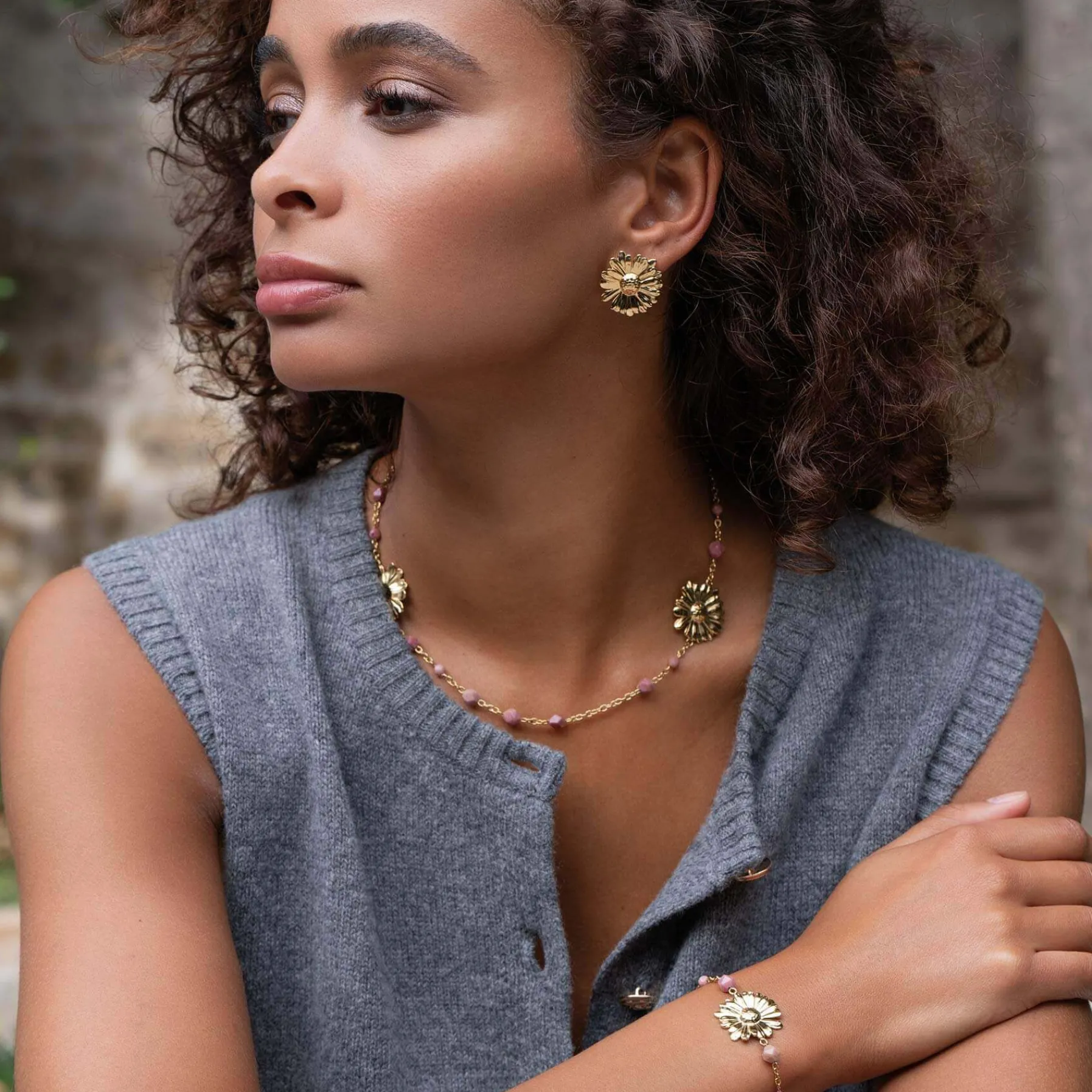 Femme Luzaka Colliers<Collier Ingrid acier doré or