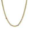 Femme Luzaka Colliers<Collier Maille plate zircons colorés