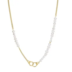Femme Luzaka Colliers<Collier Menottres Ursula acier doré or et nacre