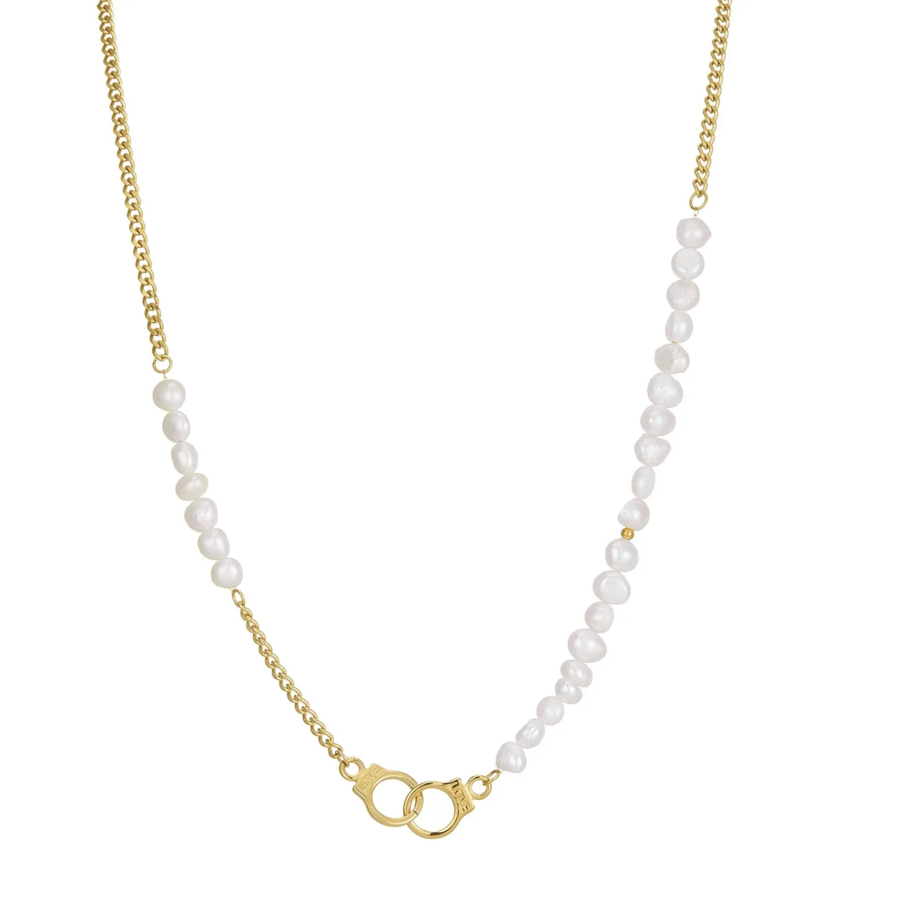 Femme Luzaka Colliers<Collier Menottres Ursula acier doré or et nacre
