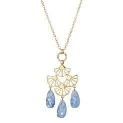 Femme Luzaka Colliers<Collier Mélissa bleu acier doré or