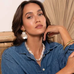 Femme Luzaka Colliers<Collier Naomi blanc acier doré or