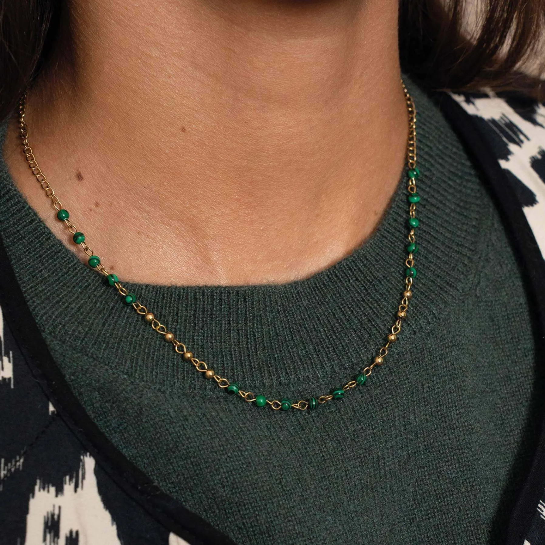 Femme Luzaka Colliers<Collier Olga pierres acier doré or