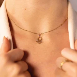 Femme Luzaka Colliers<Collier Olia acier doré or et pierres