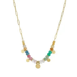Femme Luzaka Colliers<Collier Olympe acier doré or multicolores