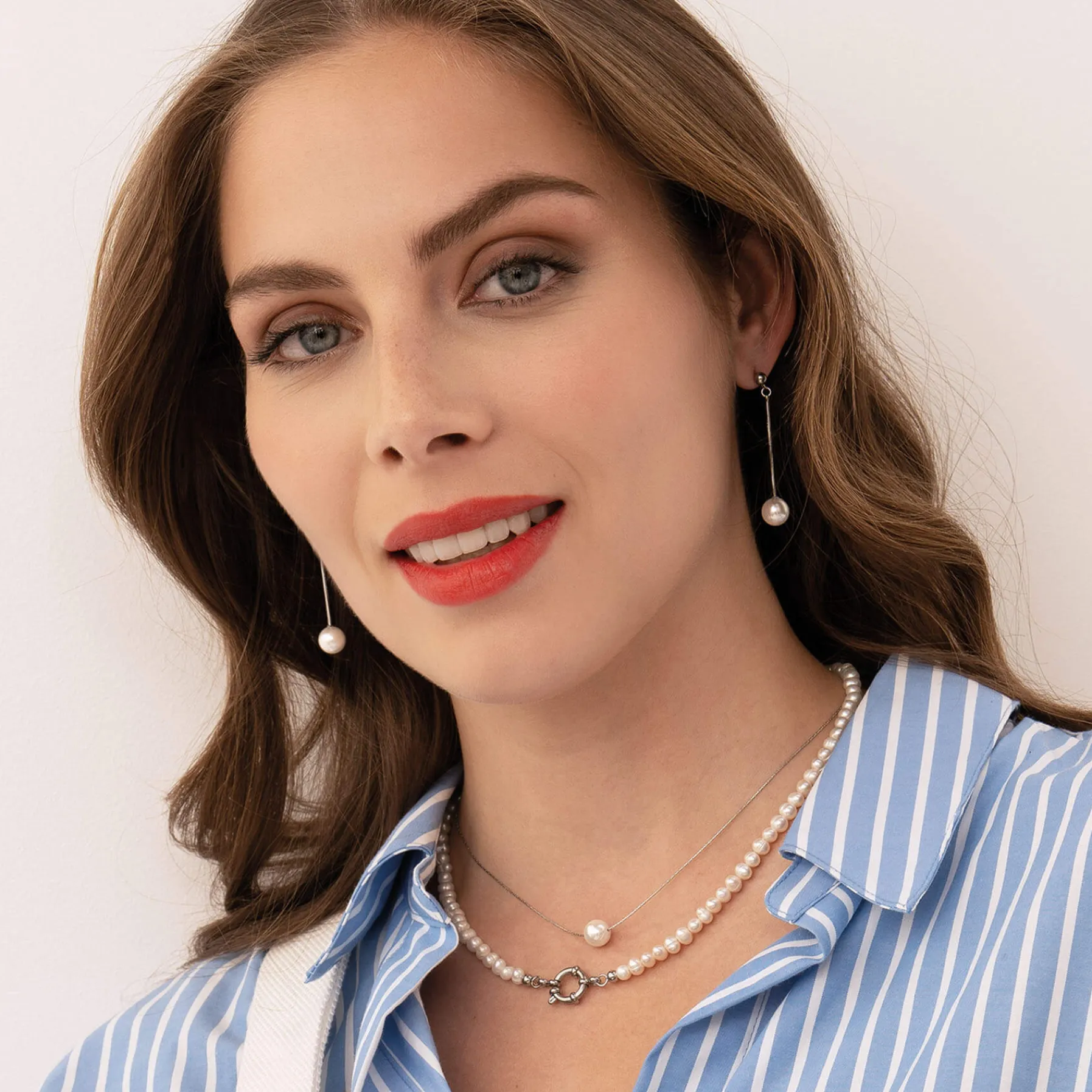 Femme Luzaka Colliers<Collier Perle Nacre acier