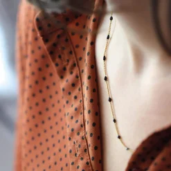 Femme Luzaka Colliers<Collier Rosaire noir acier doré or